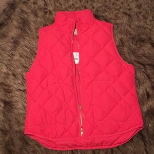 NWT hot pink J Crew puffer vest